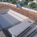 Precast Concrete Construction Components With Drainage Channel And Metal Grating For Industrial Buildings