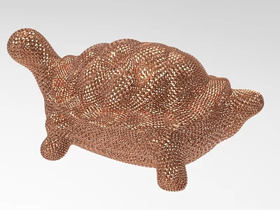 Shiny Copper Beaded Turtle Decorative Ornament Set For Home Decor Accent Piece 3d model