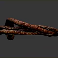 Handcrafted Leather Whip with Braided Design and Wooden Handle for Daily Use