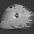 White Modern Helmet Design With Transparent Visor And Sleek Shiny Surface 3d model