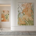 Modern plant painting decorative painting 3d model