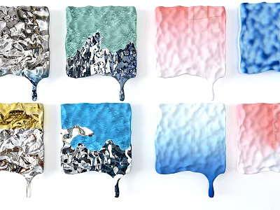 Modern Square Wall Decor With Various Colors And Textured Patterns For Home Interior 3d model