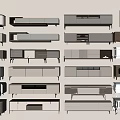Various Modern TV Stand Designs With Different Colors Drawers And Storage Solutions 3d model