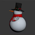 Christmas Snowman Figurine Decoration on Home Furniture with Red Accents