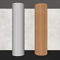 Modern Interior Space With Silver Metal And Wooden Vertical Striped Columns Design