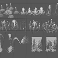 Different Fountain Design Models Showcasing Various Water Spray Shapes And Structures 3d model