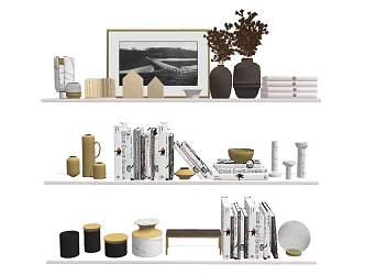 Modern Ornaments Combination Vase Ornaments 3d model
