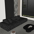 Modern living room sofa coffee table carpet decoration 3d model