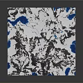 Decorative Square Fabric With Black White Blue Abstract Pattern Design