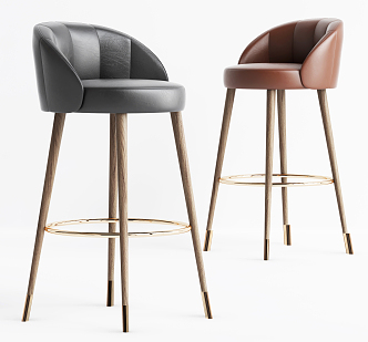 Light Luxury Bar Chair Bar Chair 3d model