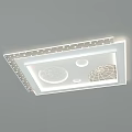 Modern Square And Round Ceiling Light With Decorative Dots And Illuminated Panels 3d model