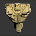 Stylish Golden Wolf Head Pendant With Detailed Design For Fashion Accessory