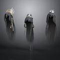 Three Elegant Long Black Hairpieces With Decorative Ornaments For Daily Use