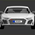 Silver Audi Sports Car With Sleek Exterior Design And Stylish Alloy Wheels