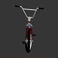 Maroon BMX Bicycle With Metallic Frame White Rims Black Tires And High Handlebars
