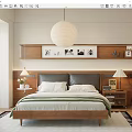 Middle Style Double Bed 3d model