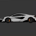 White McLaren Sports Car With Black Roof Orange Interior Black Wheels And Rear Spoiler