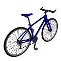Stylish Blue City Bicycle With Black Seat Handlebars And Light Brown Wheels