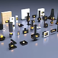 Various Modern Fireplace Designs With Assorted Styles For Home Interior Decoration 3d model