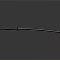 Traditional Japanese Samurai Sword With Black Red Sheath And Polished Steel Blade