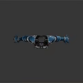 Decorative Fantasy Armor With Blue Silver Design Shoulder Arm Guards And Chest Ornament Detailed Elements