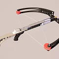 Modern Black Silver Crossbow with Red Accents Grip and String Design 3d model