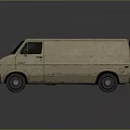 Beige Vintage Van with Classic Body Design Black Windows Steel Wheels on Dark Reflective Surface