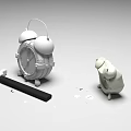 Silver Alarm Clock And White Cartoon Clock With Pen And Cap