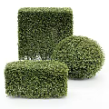 Green Shrub Decorative Ornament Set with Square Round and Cube Shapes for Home Decor