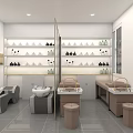 Modern Kids Friendly Hair Salon Interior With Stylish Chairs And Green Plants
