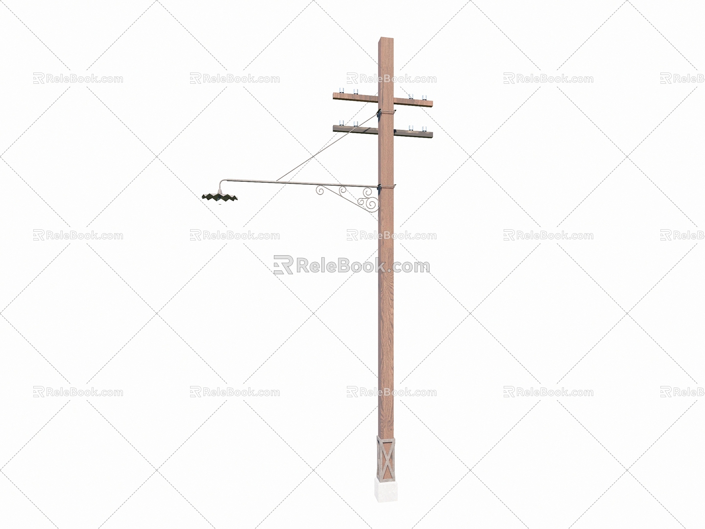 Street lamp high pole lamp 3d model