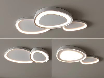 Modern Contemporary Ceiling Light With Unique Multiple Oval Shapes And Soft Lighting 3d model