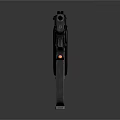 Modern Black Pistol Weapon With Detachable Magazine On Dark Background