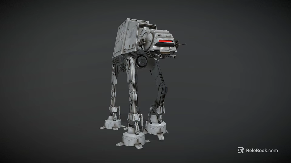 AT-AT Walker Military Armored Battle Weapon With Four Legged Mechanical Structure 3d model 