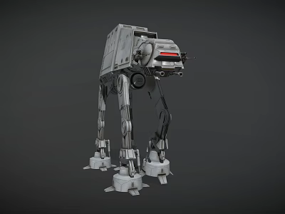 AT-AT Walker Military Armored Battle Weapon With Four Legged Mechanical Structure 3d model