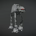 AT-AT Walker Military Armored Battle Weapon With Four Legged Mechanical Structure 3d model