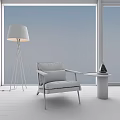 Modern single person sofa single chair floor lamp side combination 3d model