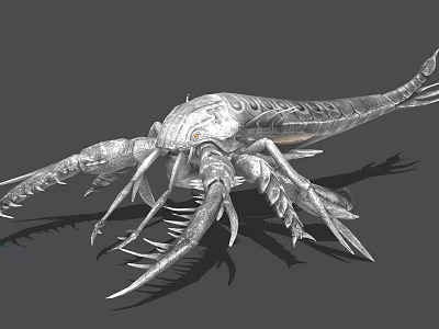 Mythical Game Movie Character With Metallic Texture Multiple Sharp Claws And Detailed Patterns 3d model