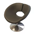 Modern Black Chair With Round Seat Hole And Silver Metal Base