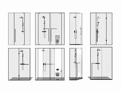 Very Narrow Shower Room Shower Door Very Narrow Glass Door Swing Door Swing Door Shower Toilet Bathroom Supplies 3d model
