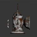 Vintage Kerosene Lantern Metal Body With Rustic Patina Worn Handle Open Shade And Reflective Base