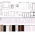 Architectural Elevation Design Collection With Various Window And Balcony Structures