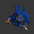 Blue Wizard Game Movie Character With Star Decorated Hat Long White Beard And Magic Staff