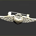 Golden Heart Shaped Brooch With Crown And Wings Encrusted With Diamonds Fashion Accessory