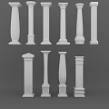 Roman Column Ceramic Roman Component House Architecture European Style 3d model