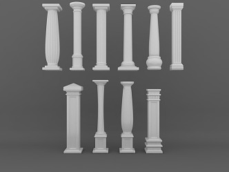 Roman Column Ceramic Roman Component House Architecture European Style 3d model