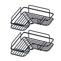 Two Black Metal Wall Mounted Bathroom Accessories Storage Racks for Shower