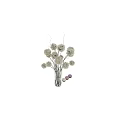 Simple Decorative Ornament Set With White Spherical Flowers In Clear Glass Vase And Color Samples