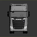 Silver Scania Tractor Truck With Modern Front Design And Shiny Exterior