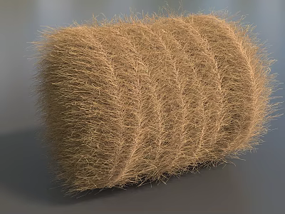 Garden Landscape Featuring Natural Textured Hay Bale As Rustic Decorative Element 3d model
